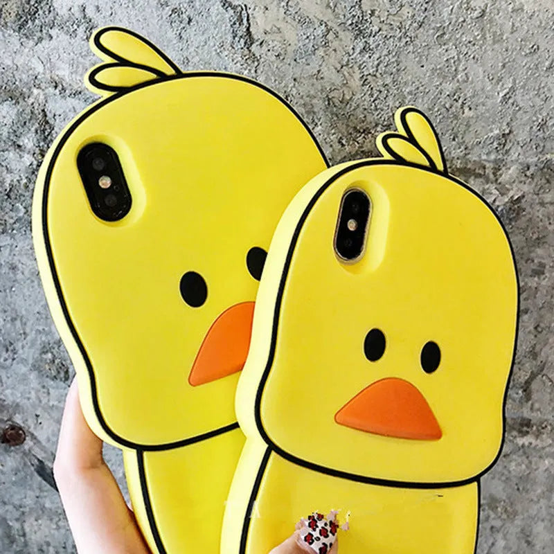 Green silicone phone case with cartoon animal design for Apple iPhone showing back cover