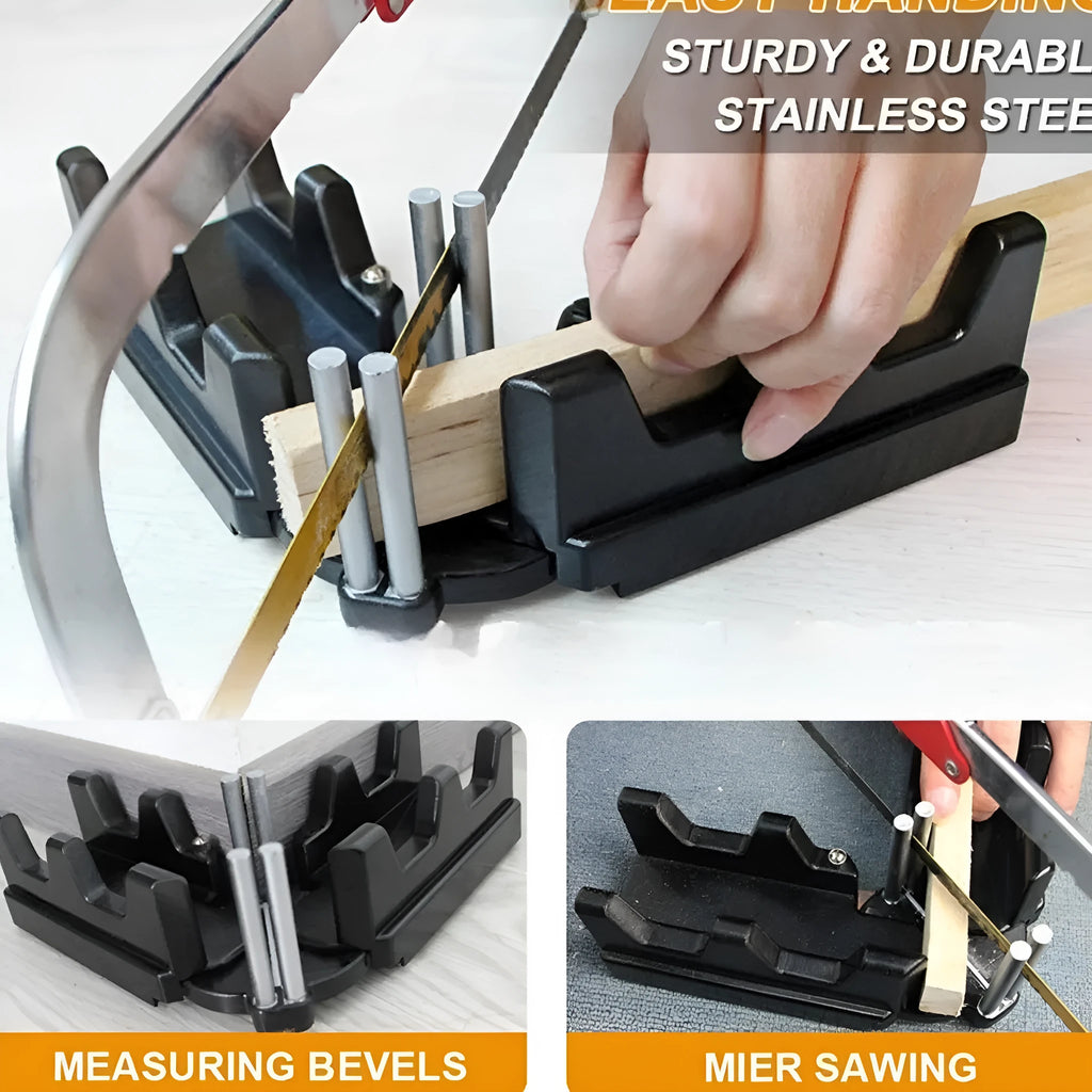 2-in-1 mitre measuring cutting tool black and yellow ABS plastic stainless steel angle marking tool