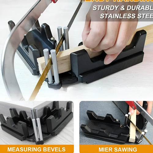 2-in-1 mitre measuring cutting tool black and yellow ABS plastic stainless steel angle marking tool
