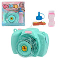Camera-shaped automatic bubble machine with flashing lights in green colour