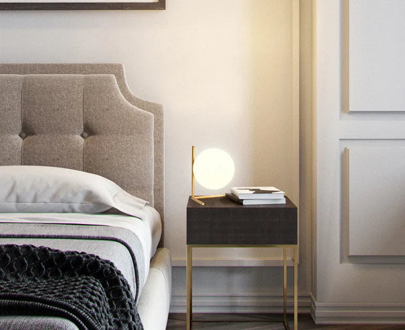 Creative LED lamp with glass shade in three different size options
