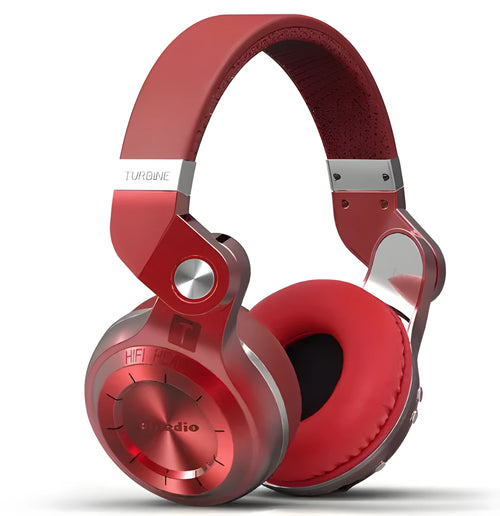 Bluedio T2 Plus wireless on-ear Bluetooth headphones in blue with headband and large earcups