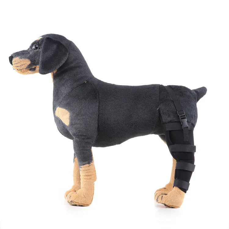 Pet leg rehabilitation foot support made of SBR, available in black, for left or right foot, size options XS to L