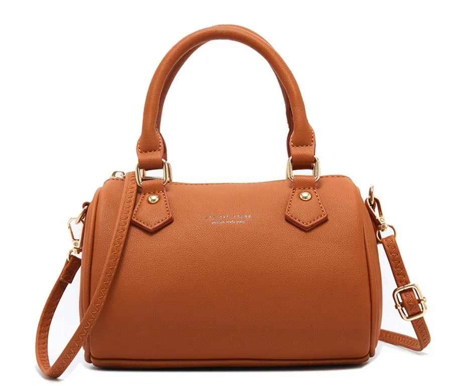 Ladies diagonal pillow crossbody bag in PU fabric with letter print in yellow colour
