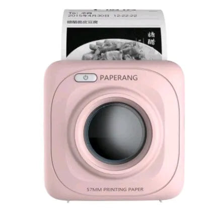 Paperang mini Bluetooth thermal printer in white, 83x83x45mm, with thermal paper roll