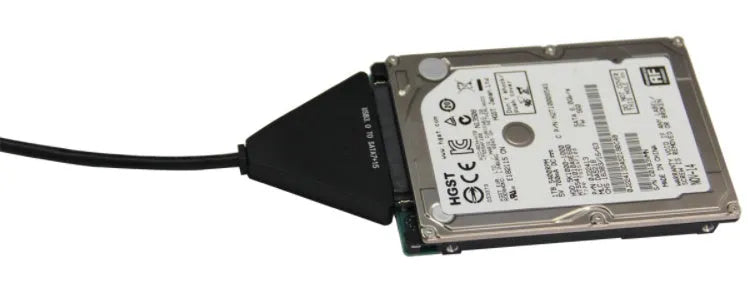 Black USB 3.0 to SATA 7+15 pin adapter cable with power supply line for hard drives