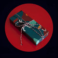 Green waterproof Christmas gift box with Camellia design and fixed tray