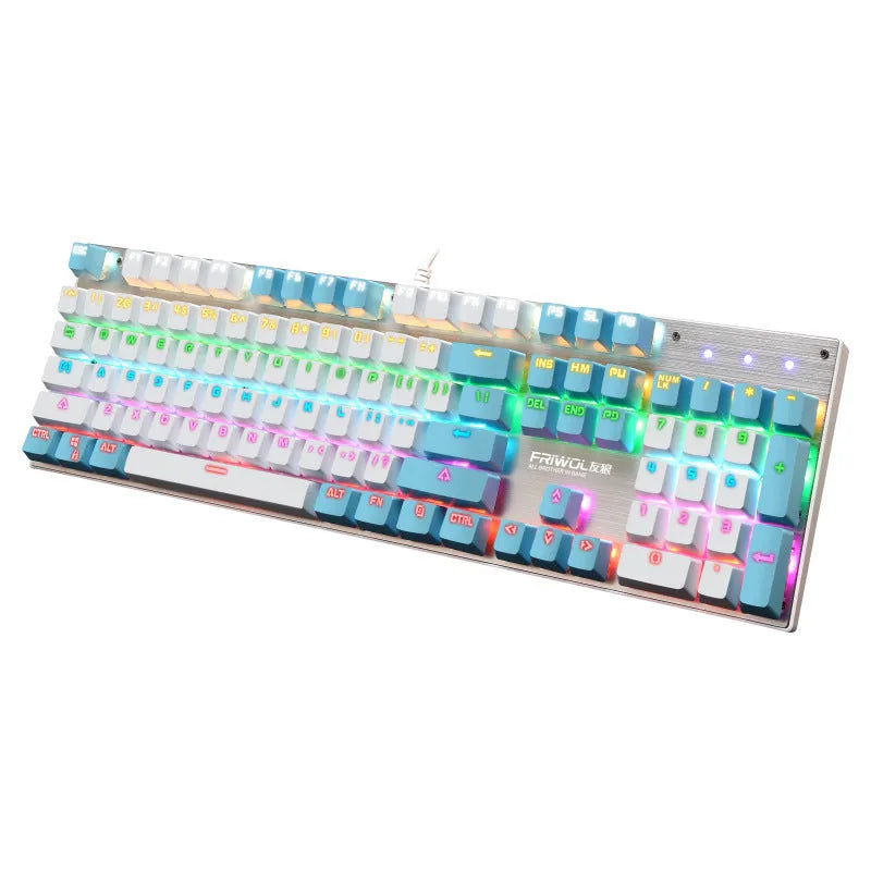 Mechanical waterproof gaming keyboard with 104 keys in black colour