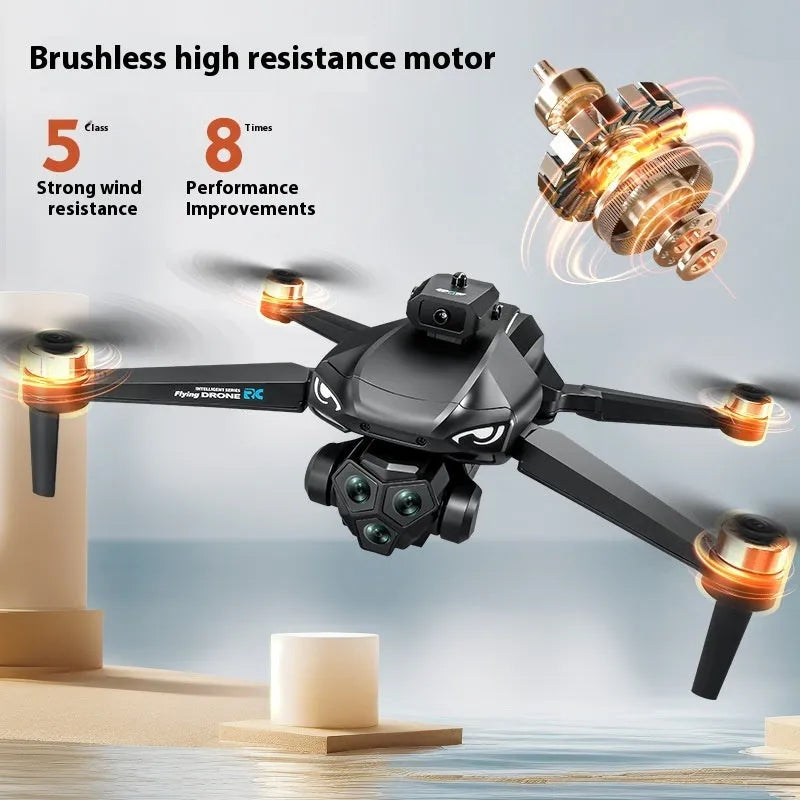 Brushless folding drone with 5G screen remote control, 4K camera, and colourful slide lights