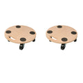 Two natural wood mobile carts with flat platforms and non-slip surfaces for moving heavy items