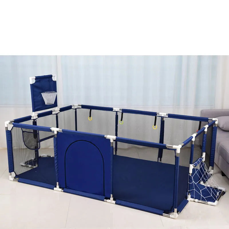 Oxford cloth children's playpen tent with stainless steel frame in large blue colour