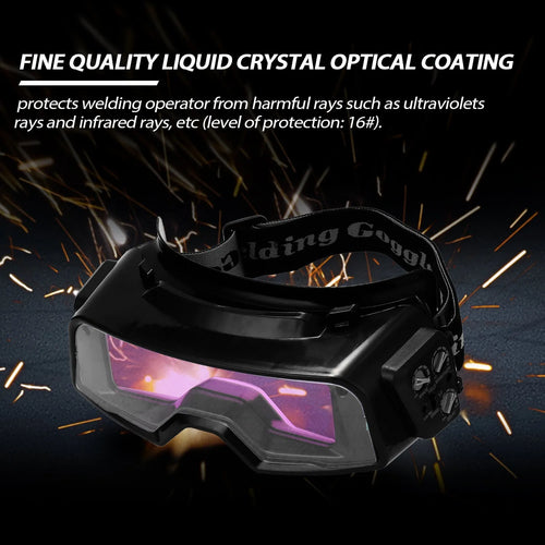 Black automatic welding mask with adjustable darkening lens for arc welding protection