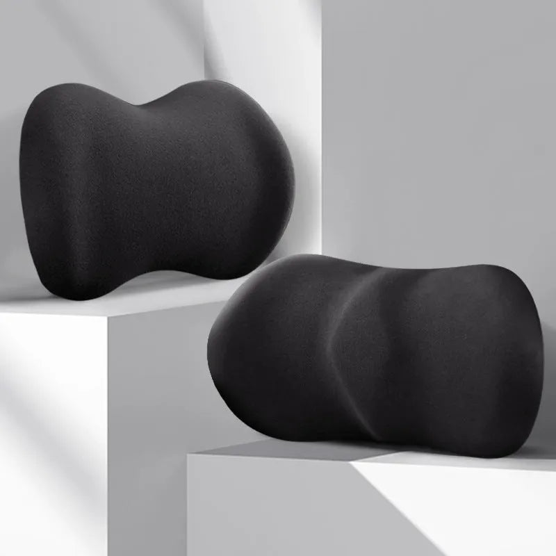 Car seat lumbar support and headrest cushion set in five colour options for driving comfort