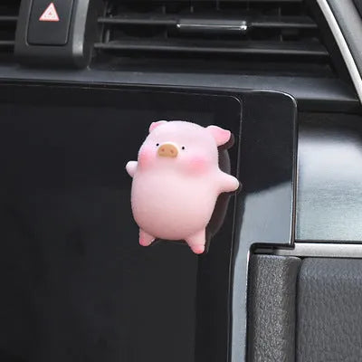 Cute cartoon pig resin figurine car dashboard decoration accessory.
