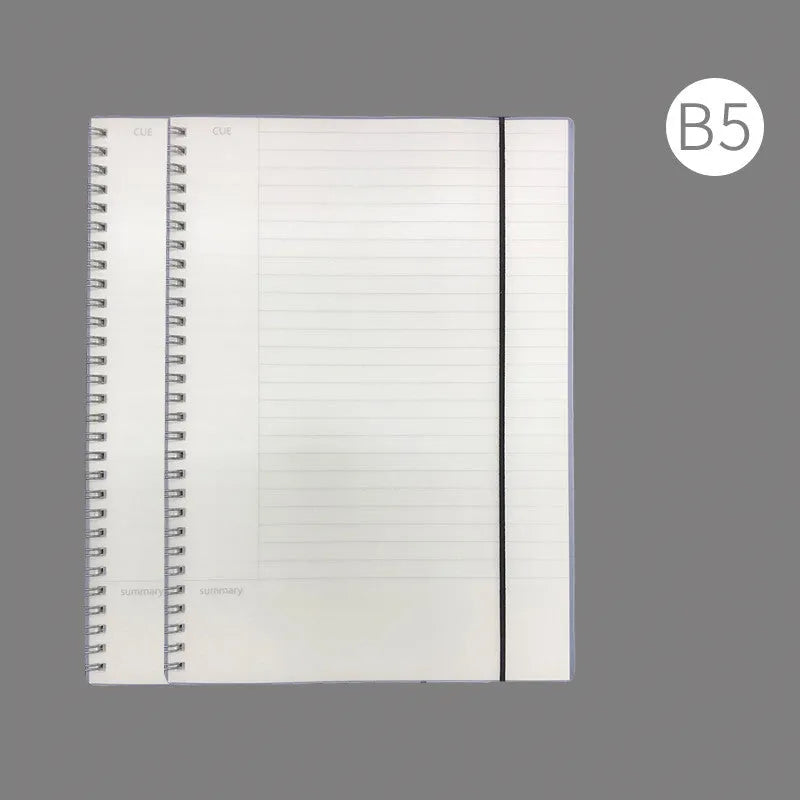 Hard cover A4 notebook with PP plastic and grid ruling patterns for accounting use