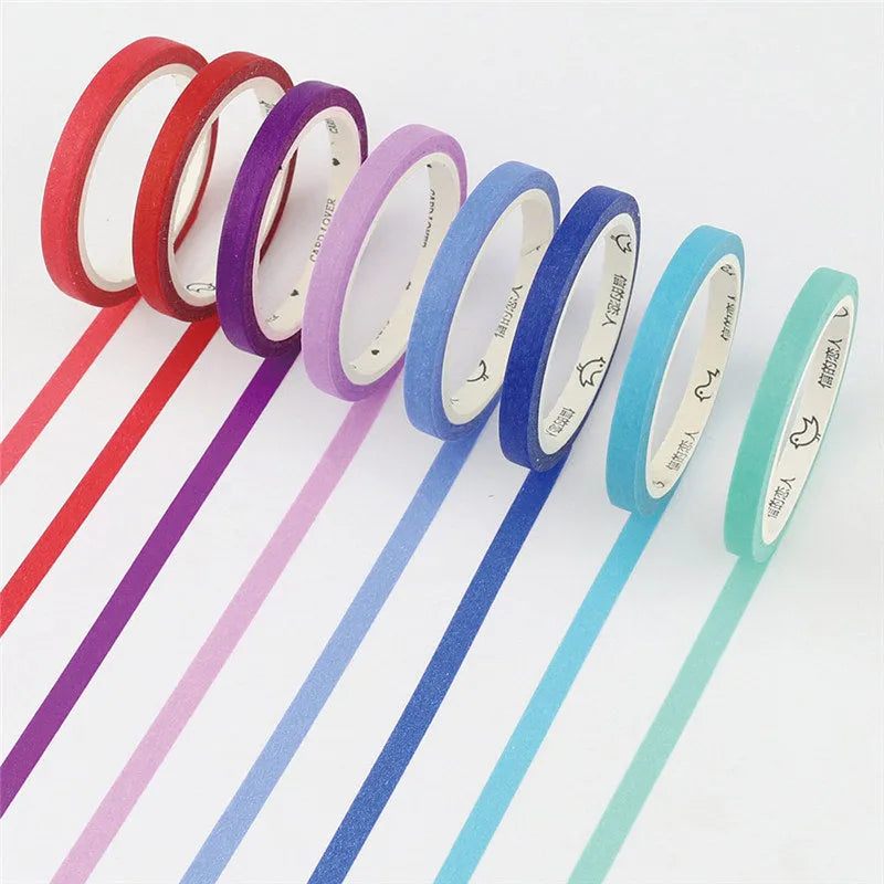 Solid colour paper accounting tape roll in crimson and deep purple options with 5mm width