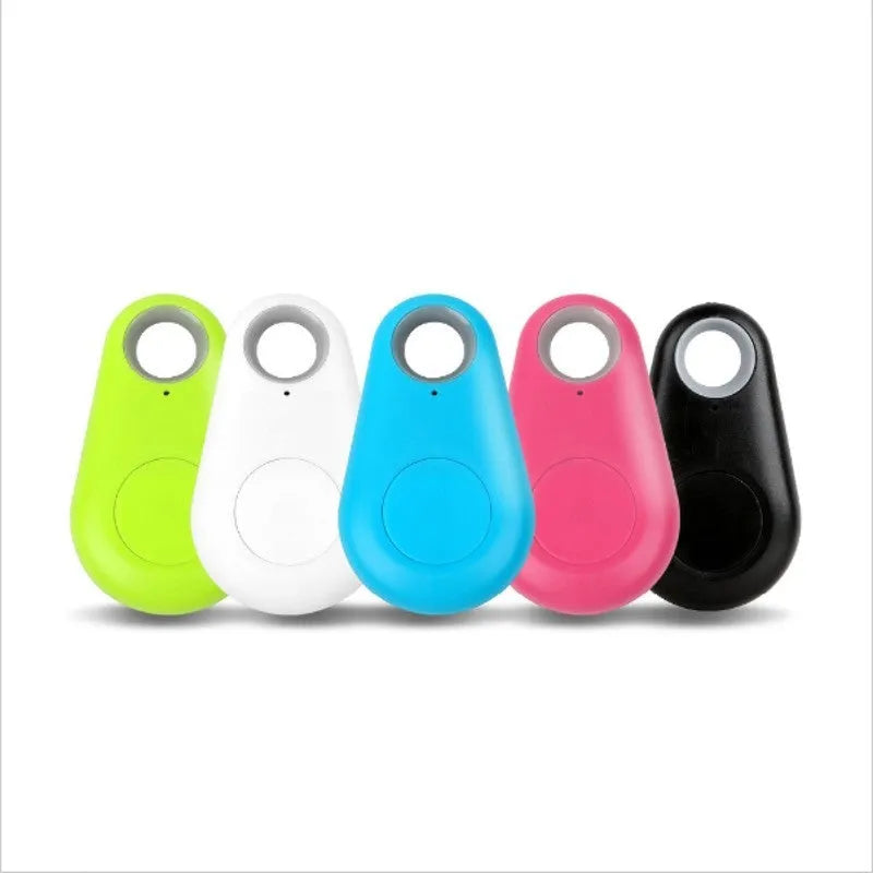 Water drop shaped Bluetooth tracker in black against a white background, with dimensions 3.1x5.2x1.2cm