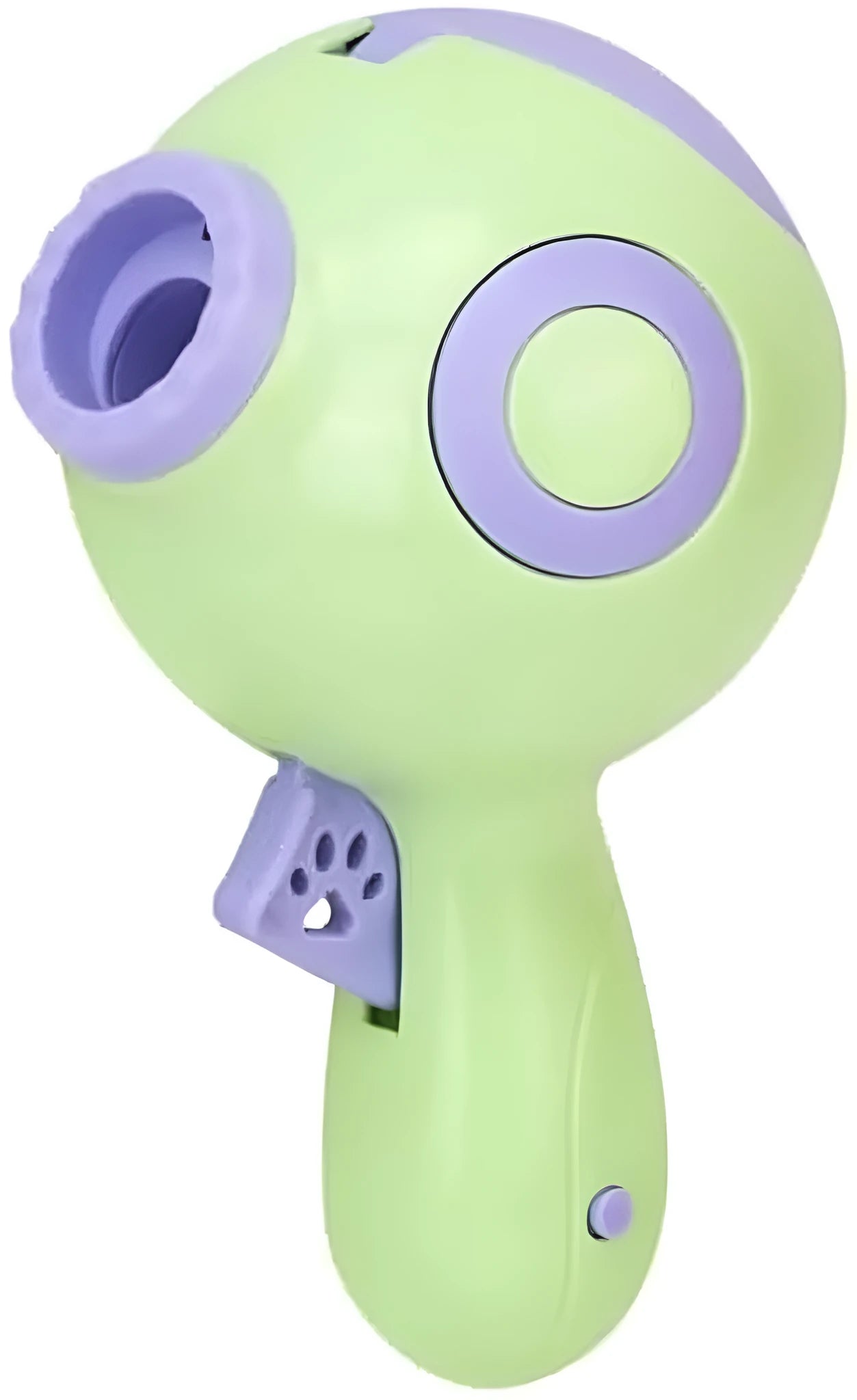 Green interactive dog treat dispenser toy with remote feeding function for training and slow feeding