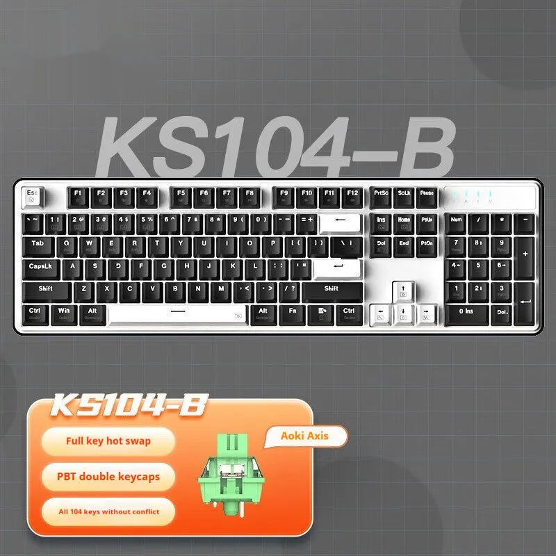 Red Dragon 104-key mechanical gaming keyboard in a selected colour with USB cable.