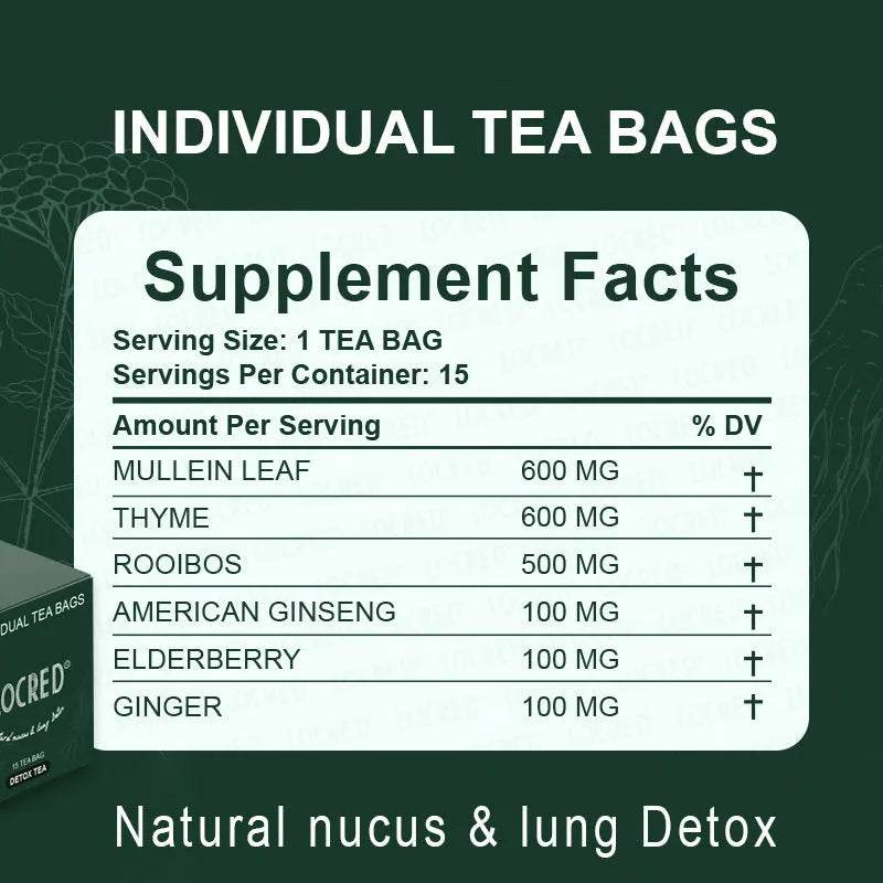 Box of sugar free hairy flower tea bags containing 15 packs for household use