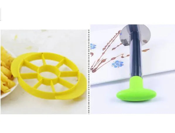 Stainless steel pineapple corer slicer with ABS handle on a kitchen worktop