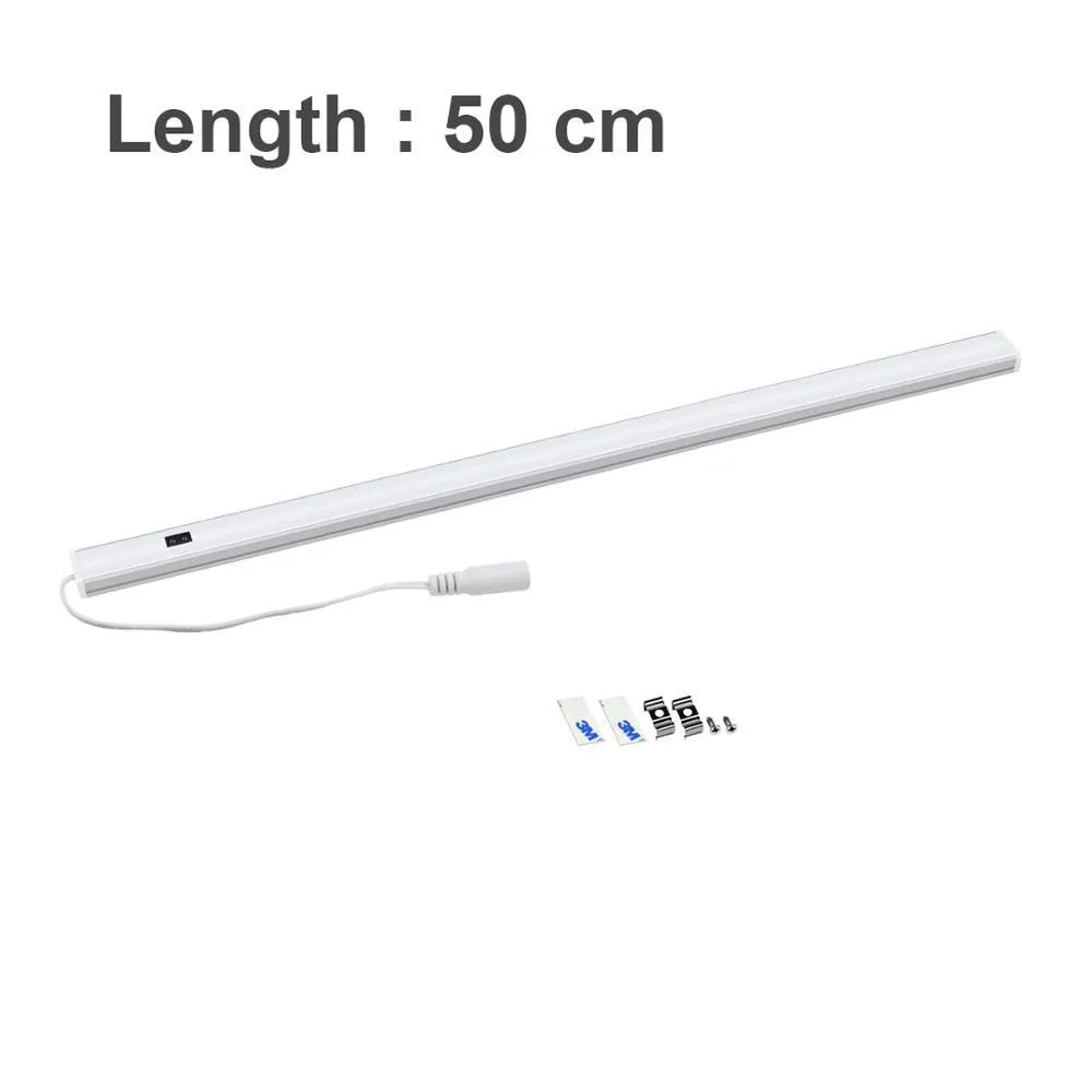 Aluminium profile LED strip bar light for cabinet and bookcase lighting in three sizes