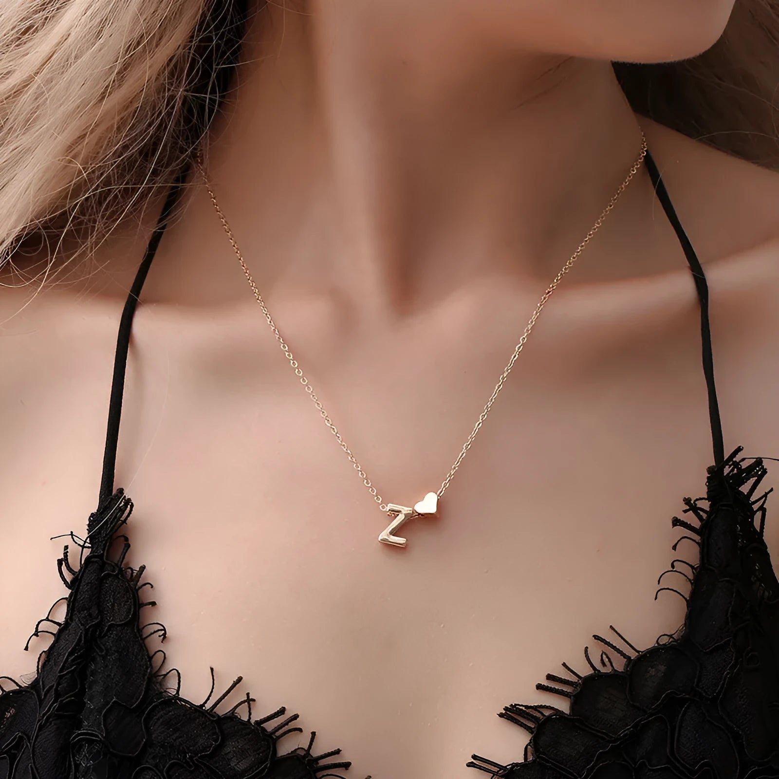 Set of 26 English alphabet alloy charm pendants in gold and silver electroplated finish