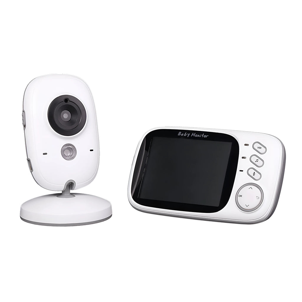 VB603 digital baby monitor showing parent unit with 3.2-inch screen and separate camera unit