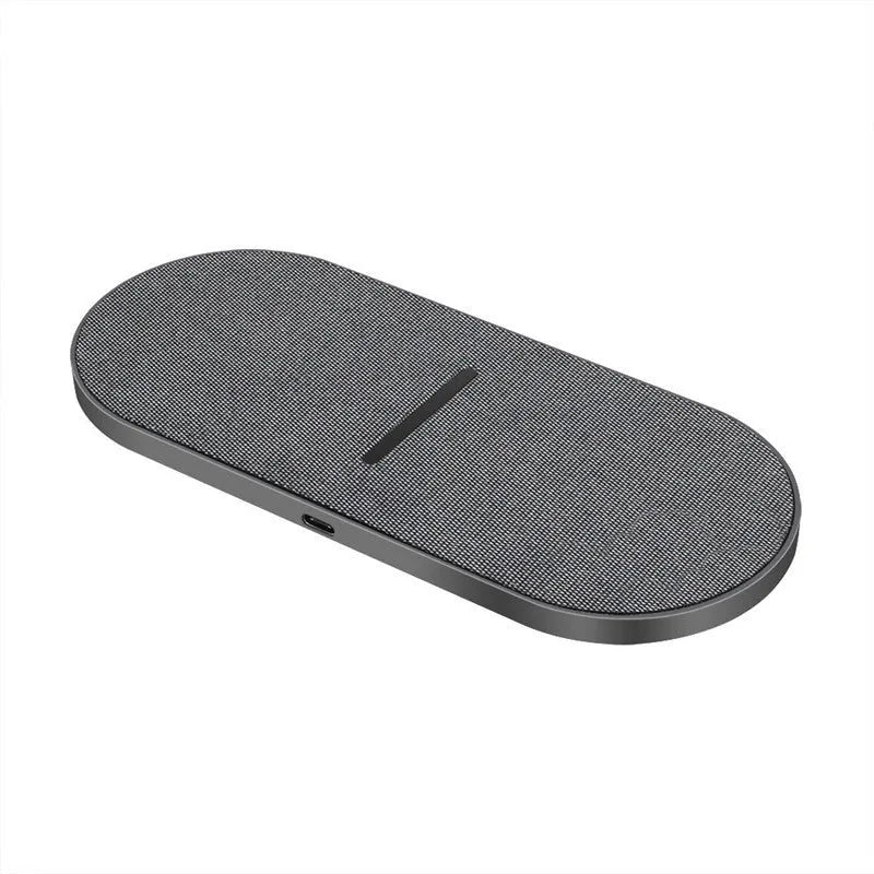 2 in 1 pair wireless charger black colour dual pad with indicator light and Type-C USB input