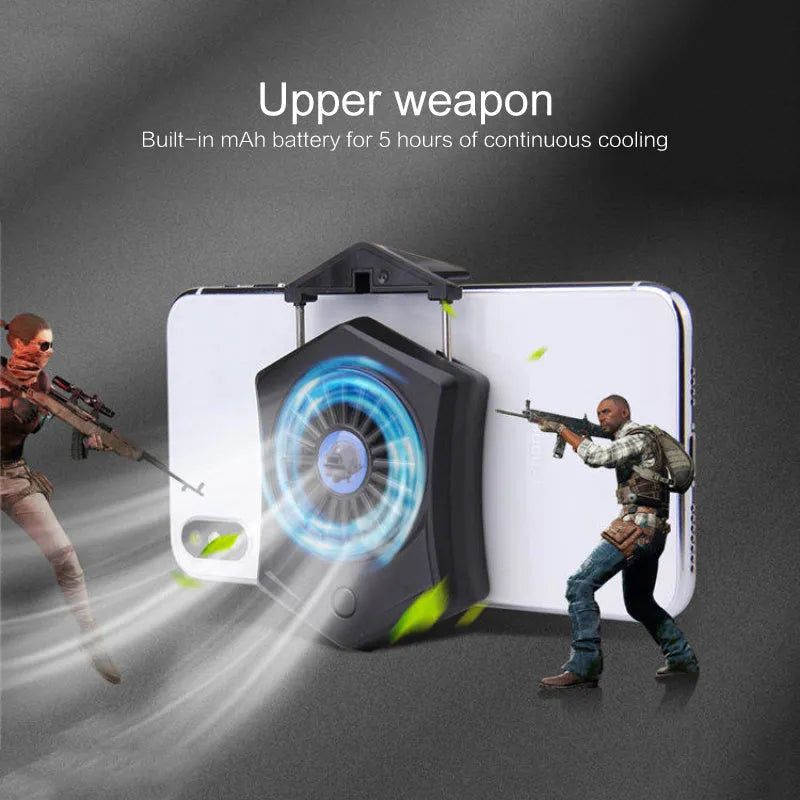 Black and white USB mobile phone radiator cooling fan for smartphone thermal management