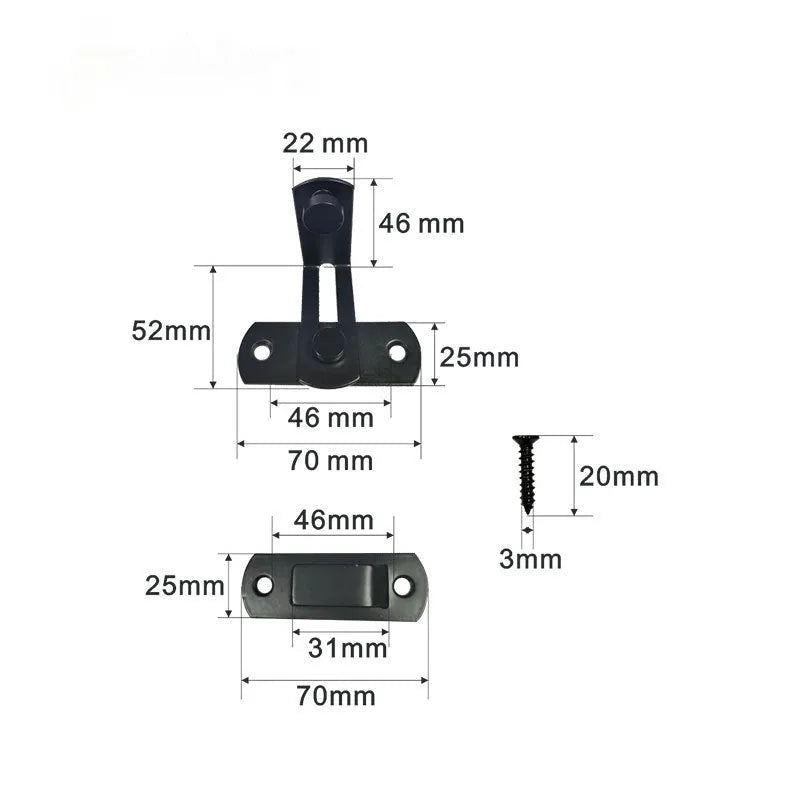 Black warehouse hook lock with 90-degree carbon steel hasp and stainless steel shackle for sliding doors.