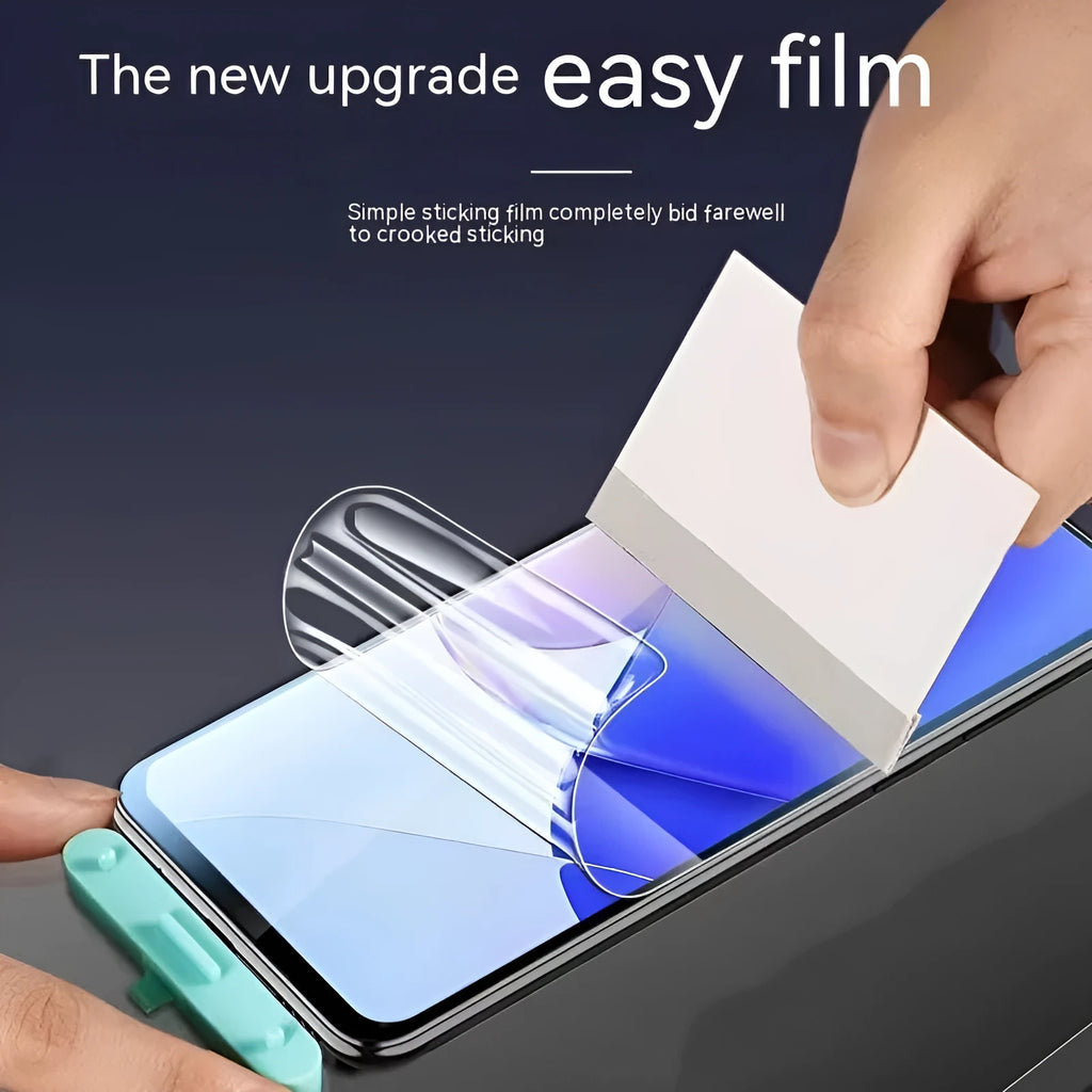 Samsung Galaxy phone with TPU screen protector in HD, frosted, or blue light finish.