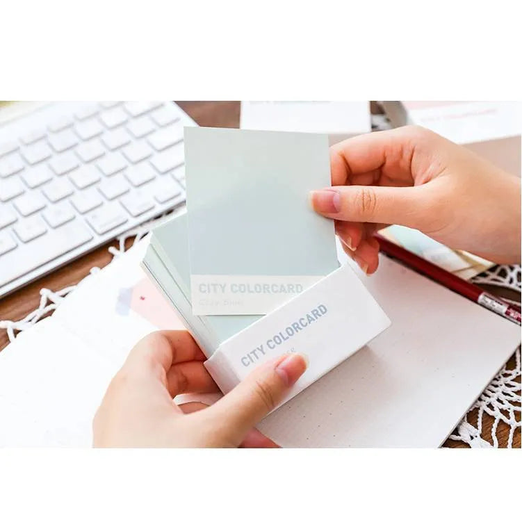 City colour memo note paper measuring 75mm by 95mm in rectangle shape