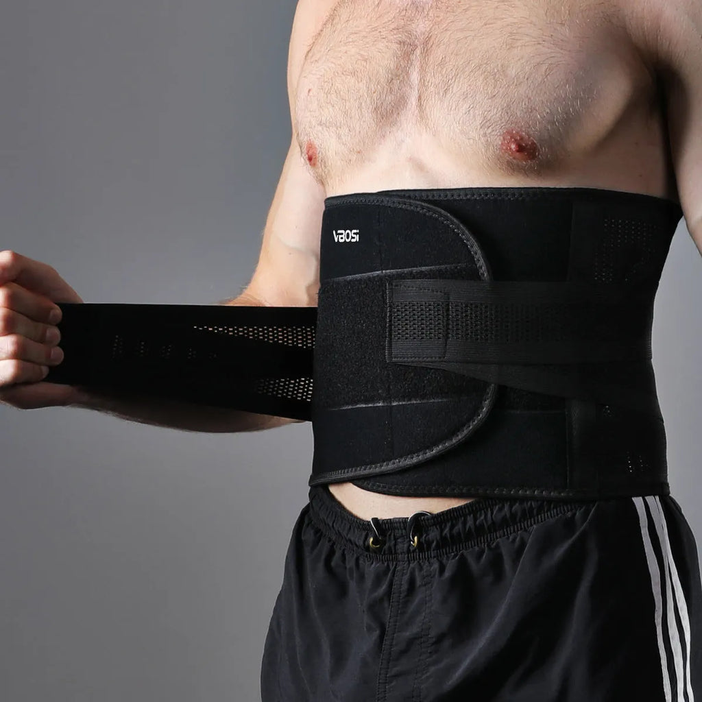 Adjustable waist support belt for outdoor sports in black, suitable for weightlifting and basketball