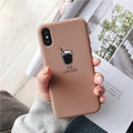 Soft matte silicone iPhone case with ice coffee or french fries couple design