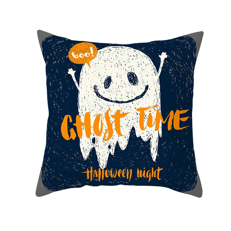 Halloween pillowcase 45x45cm in peach skin fabric with modern simple square design for living room cushion