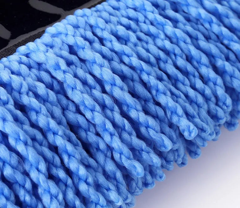 Adjustable car wash mop with nanowire head in gray and blue, extendable from 75cm to 85cm