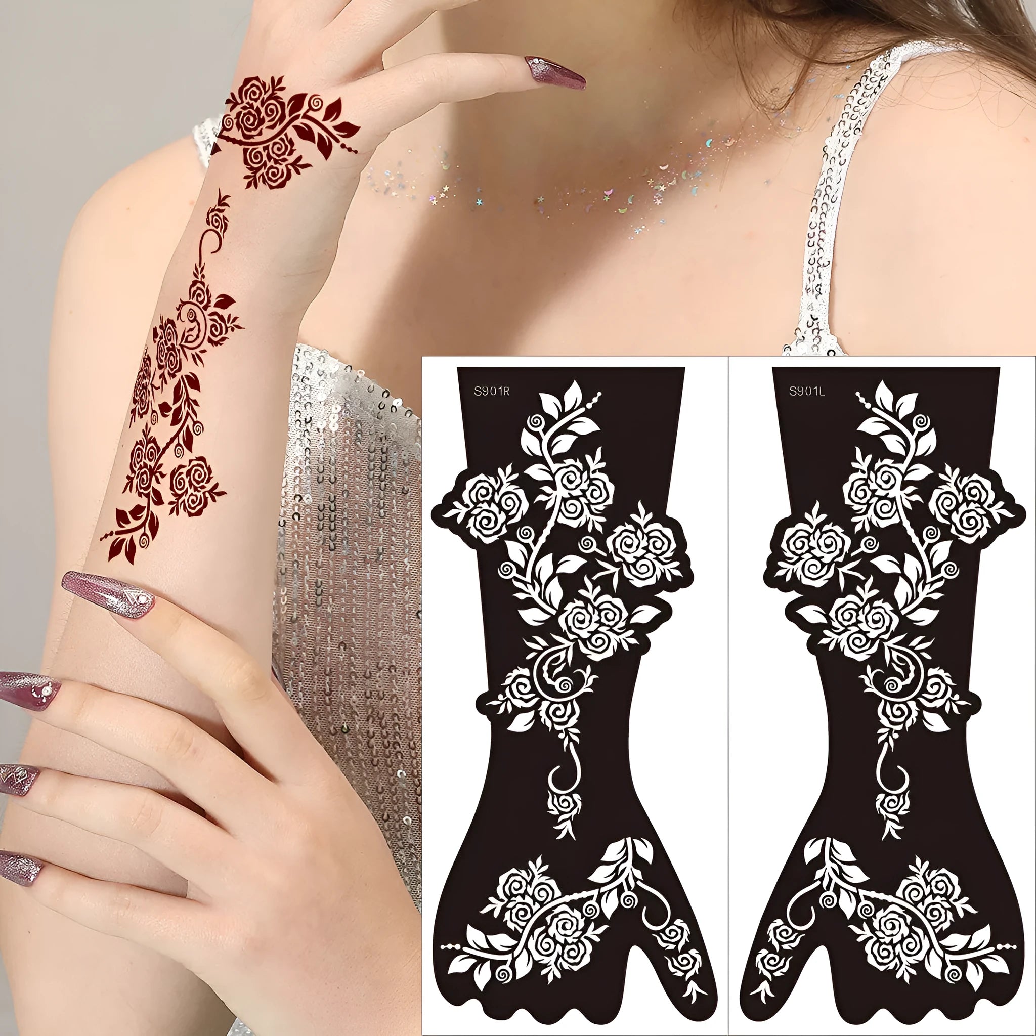 Pack of geometric hollow template stickers with three-dimensional paper carving designs on a white background.