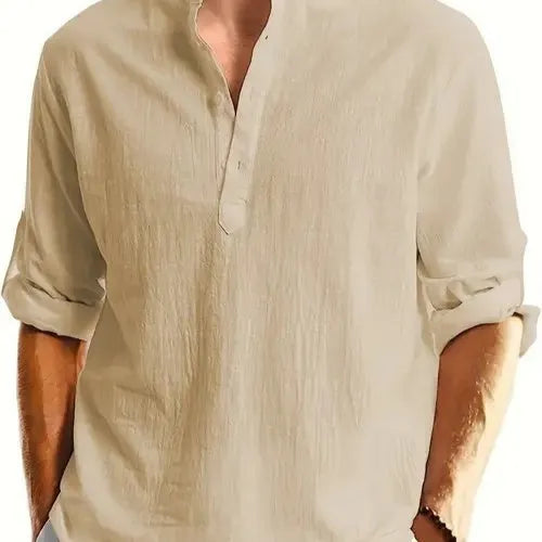 Men's printed casual short sleeve shirt on a hanger, showing one of eight available colour options.
