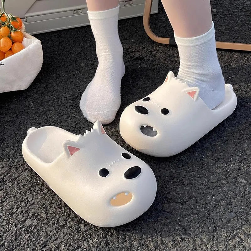 Women's white EVA toe cap sandals with injection moulded sole