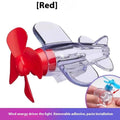 Wind powered LED car decoration with rotating flying chair or small airplane ornament in blue, red, transparent, or yellow