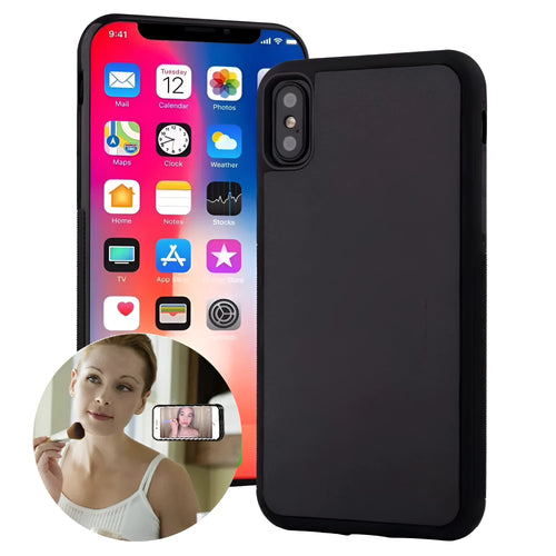 Anti-gravity nano adsorption TPU silicone phone case for Apple iPhone in black solid colour back cover