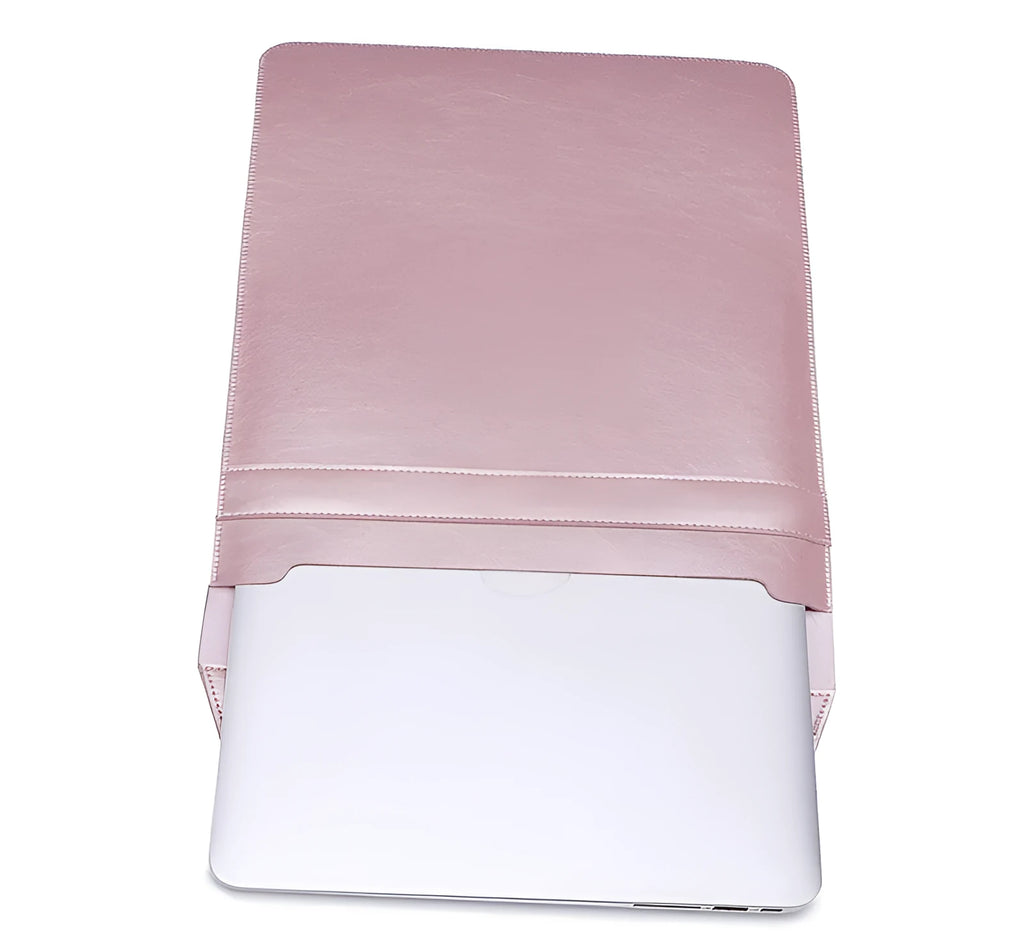 Rose gold microfiber leather laptop sleeve for MacBook Air 11.6 inch with non-woven interior