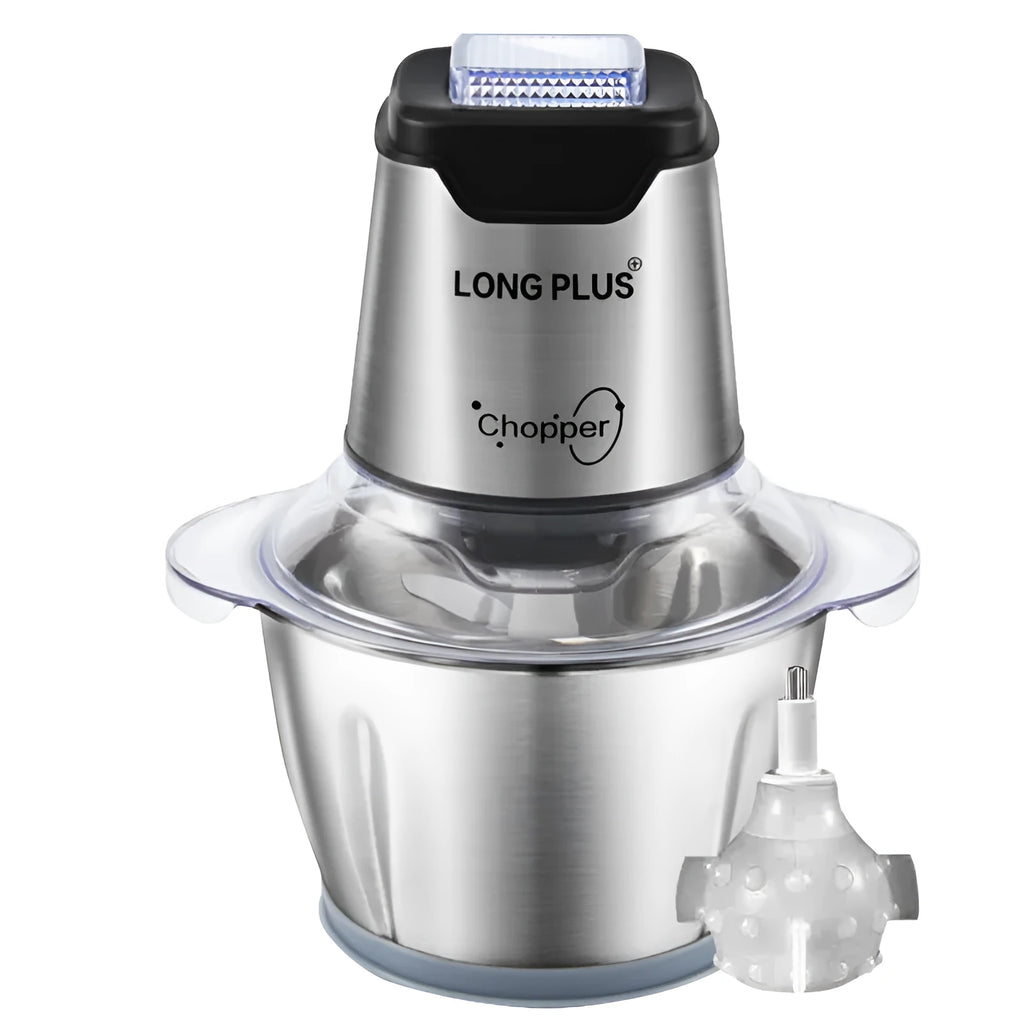 White electric garlic peeler machine with clear lid on kitchen countertop