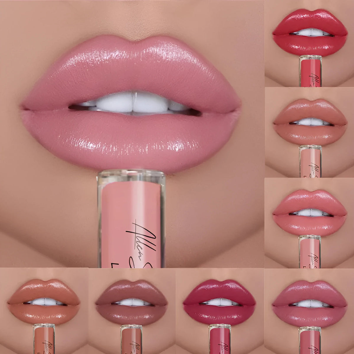 Allen Shaw Cream Lip Glaze matte velvet liquid lipstick in 12 colour options, lightweight and waterproof
