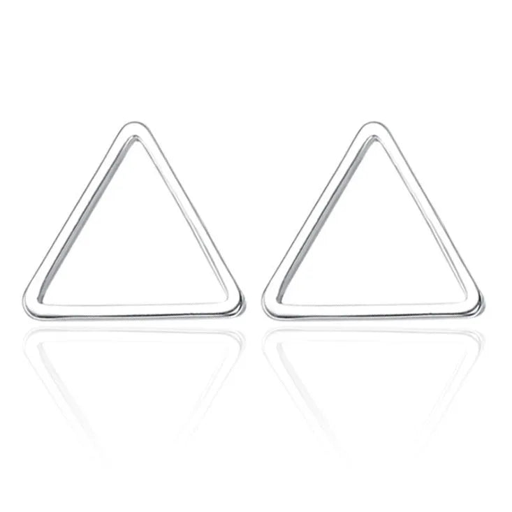 Minimalist geometric stud earrings 1cm diameter alloy black gold silver design for women