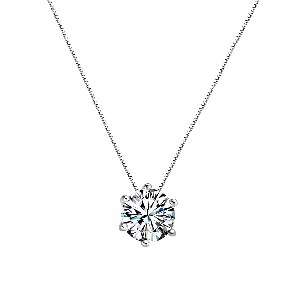 Simple geometric silver copper pendant necklace for women on white background, adjustable chain 21-50cm