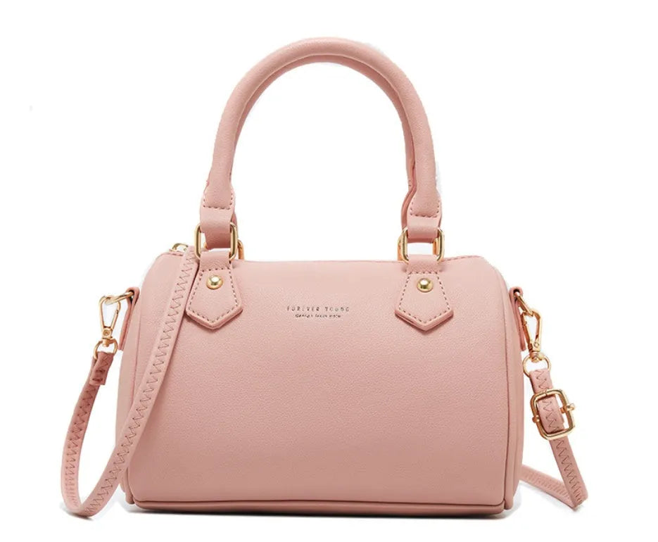 Ladies diagonal pillow crossbody bag in PU fabric with letter print in yellow colour