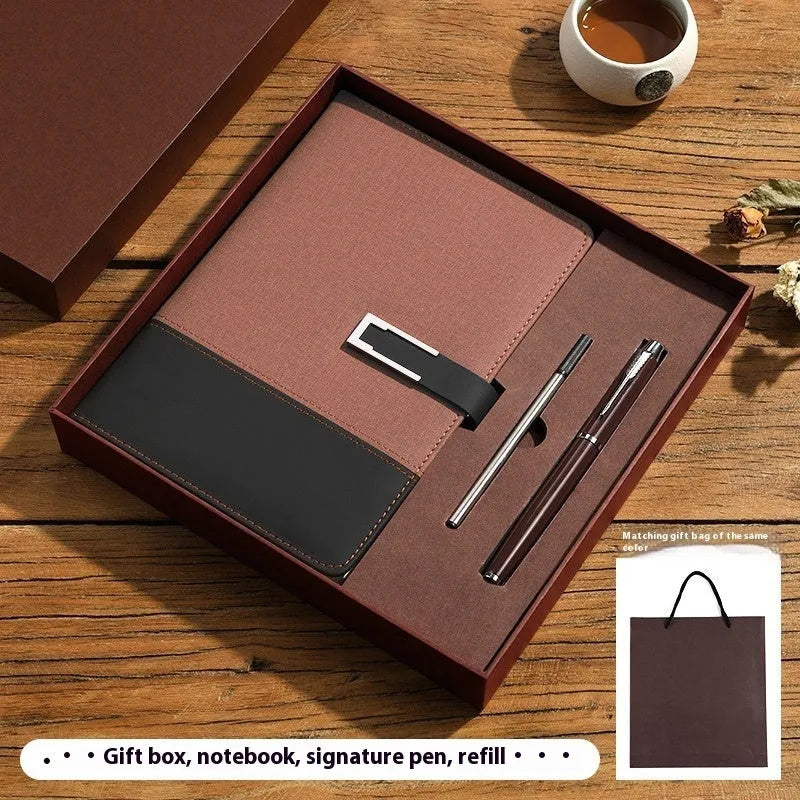 A5 soft leather notebook in business brown colour with wood-free paper pages