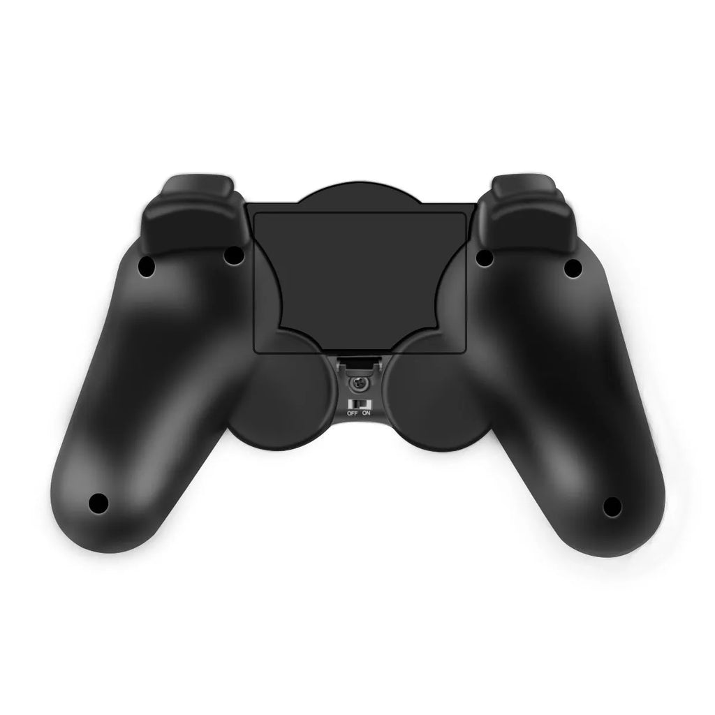 Black wireless gamepad with dual analog joysticks and cross keys for Android TV PC